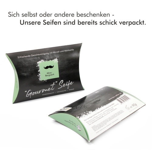 "Gourmet" Gesichtseife: Minz-Bergwerk mit Aktivkohle